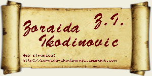 Zoraida Ikodinović vizit kartica
